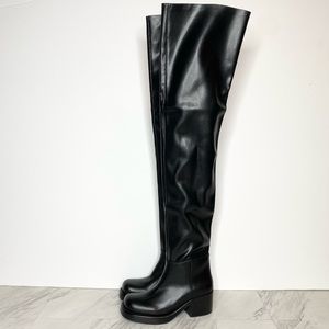 Jeffrey Campbell Reflect Ok Black Thigh High Boot 6 1/2